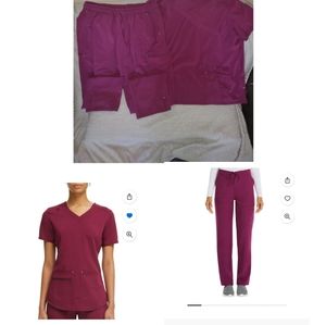 Scrubstar scrub set, wine color, stretchy, 3x top, 2x pants